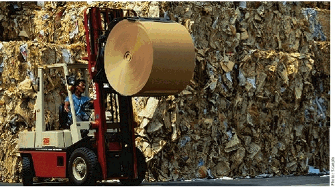 Illustration of recycling of paper