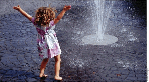 Girl playing with water