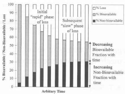 Figure 5. A biphasic degradation process for a chemical in soil (Reid et al., 2000). The figure is reproduced with the kind permission from Elsevier.