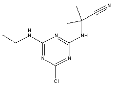 Structural formula cyanazine