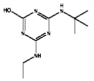 Structural formula hydroxyterbutylazine