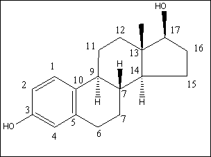 Figure 4.1. Structural formula of 17β-estradiol