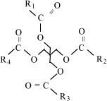 Fig. 7.9 The chemical structure of an aliphatic polyolester using pentaerythritol as one of the starting materials. The R's are aliphatic radicals. 