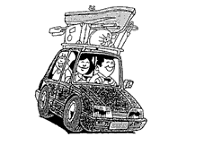 Illustration: Familie i bil (5 Kb)