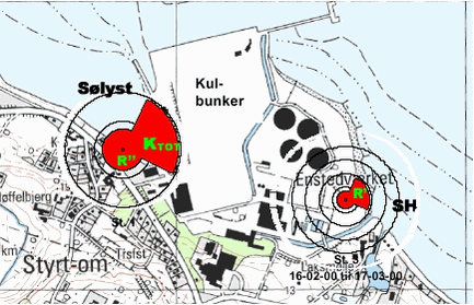Placering af målesteder, måleprogram udført for Sønderjyllands Amt omkring kulbunker ved Enstedværket i 2000