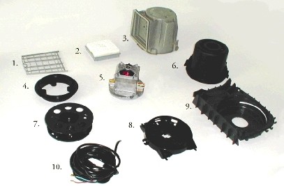 Materialekomponenter, Nilfisk GM400, indre dele