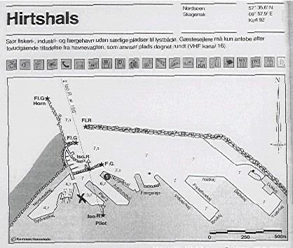 Figur 18. Kort over Hirtshals havn og placering af flåde