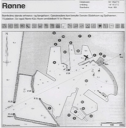 Figur 20. Kort over Rønne Havn og flådens placering