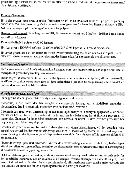 Billede: side 8 i publikationen udrådnigngsforsøg - gennemført arpril - juni 2003 i forbindelse med projektet udvikling af metoder til udnyttelse af animalsk affald i biogasanlæg