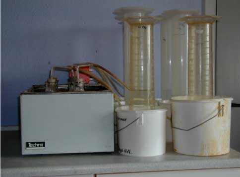Figur 4.15 Foto af forsøgsopstilling i biogaslaboratoriet.
