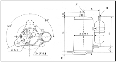 Figur 7.1 Rullestempel kompressor