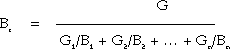 Br = G/G<sub>1</sub>/B<sub>1</sub> + G<sub>2</sub>/B<sub>2</sub> + … + G<sub>n</sub>/B<sub>n</sub>