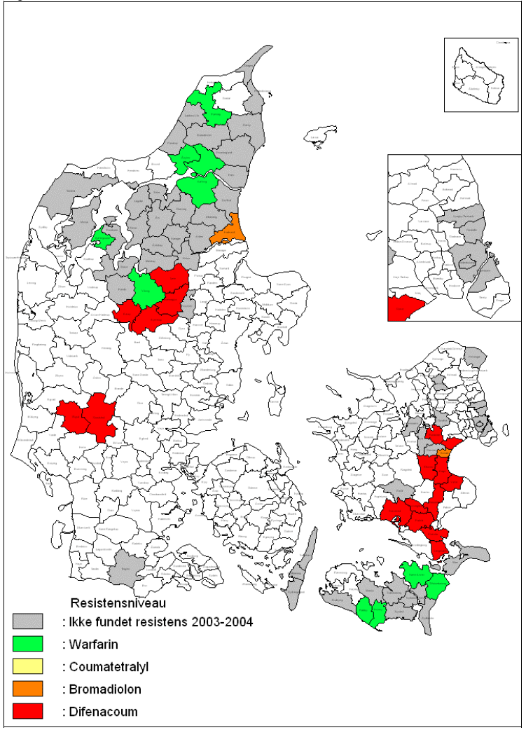 Figur 2. Resistens hos brune rotter 2003 - 2004