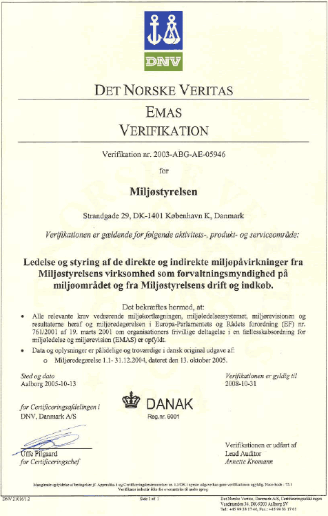 EMAS certifikat