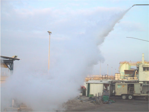 Figur 3.2 En jetudslip af gas under tryk (propylen)