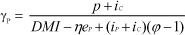 γP=p+iC/DMI-ηeP+(iP+iC)(φ-1)