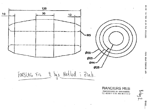 Bilag 9 – Design 2 kg’s tøndeformet zinklod