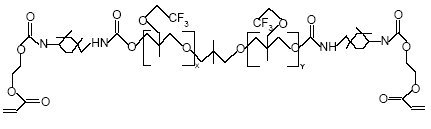 Figure 0.1: The basic structure of PolyFox 3320 compound (Personal communication, PoraTek, 2004). x+y equals about 20.