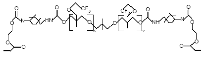 Figure 7.1: The basic structure of PolyFox™ 3320 compound (Personal communication, PoraTek 2004). x+y equals about 20