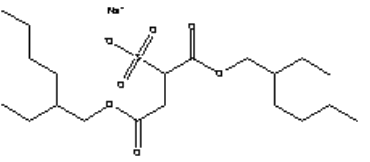 Figure 7.3: The chemical structure of the sodium salt of di(2-ethylhexyl) sulfosuccinate (CAS No. 577-11-7)