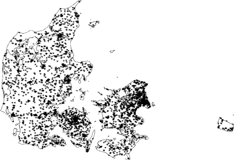 Figure 4.1: Geographic distribution of sites in 1997 (DMU 2006)