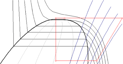 Figur 2: Kølekredsprocessen indtegnet i log p, h diagram.