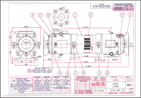 Illustration 12 – Valgt oliekøler, model HS Cooler , R-12-AEP-114-L2400
