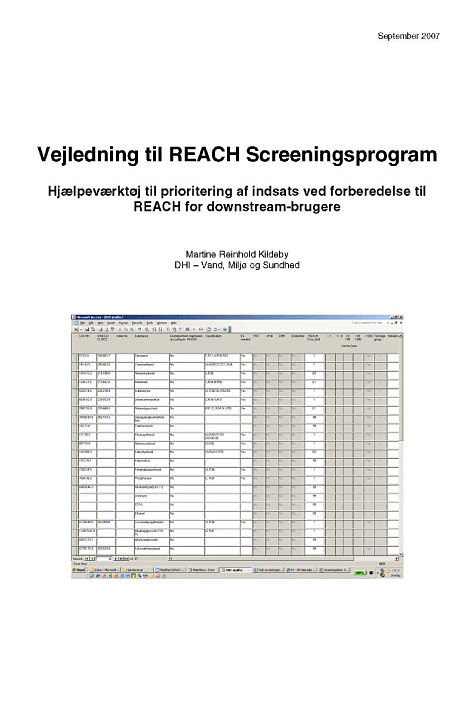 Manual til REACH screeningsprogram