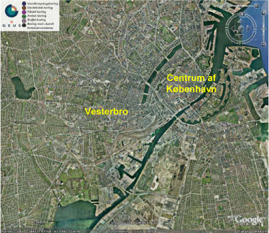 Figur 29: Luftfoto over København. Vesterbros placering i forhold til centrum af København kan ses.