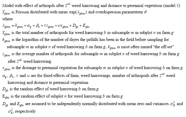 Model 5 (Pitfall trapping of arthropods in 2004)