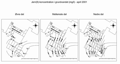 Klik p&aring; billedet for at se html-version af: &lsquo;Jern(II)-koncentration i grundvandet (mg/l) - april 2001&lsquo;