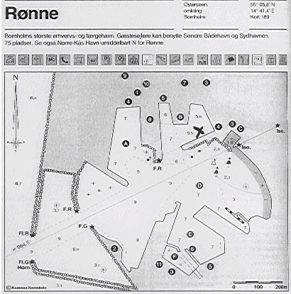 Figur 20. Kort over R&oslash;nne Havn og fl&aring;dens placering