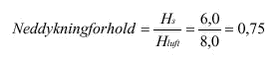 Formel for neddykningsforhold