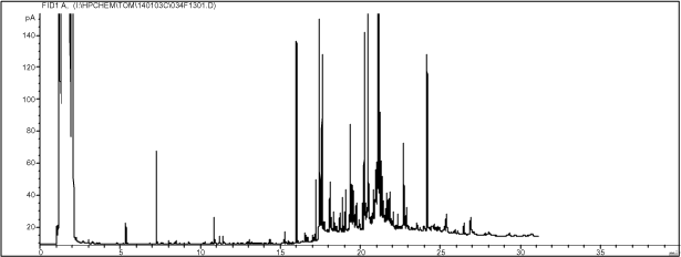 Figur 6-15. GC-FID kromatogram af olivenolie