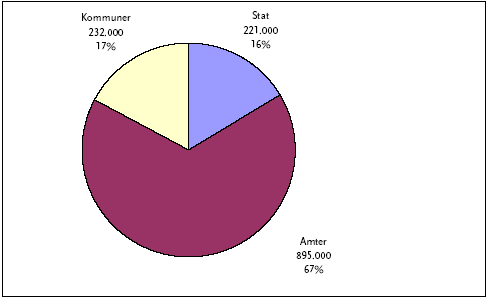 Figur 3: Fordeling af udgifter ekskl. forsyningsvirksomheder og private i 1000 kr.