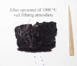 Fig. 5.5: briket opvarmet til 1000 °C
