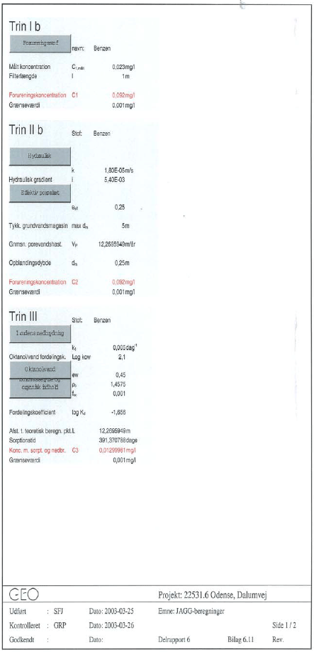 Bilag 6.11 JAGG beregninger