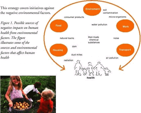 Figure 1. Possible sources of negative impacts on human health from environmental factors. The figure illustrates some of the sources and environmental factors that affect human health