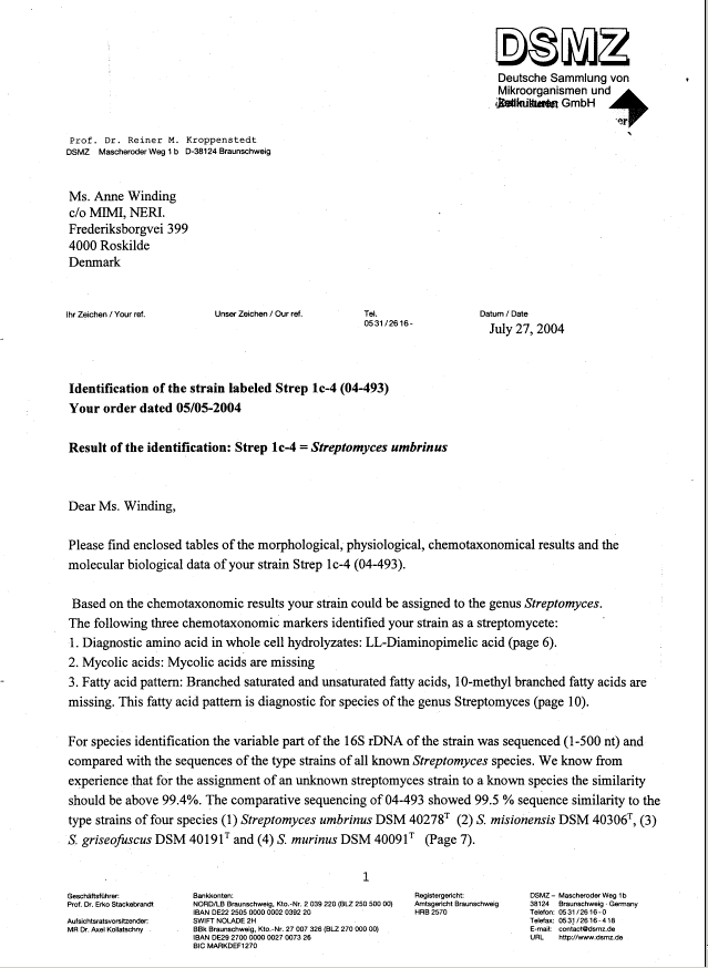 Identification schemes from Deutsche Sammlung von Mikroorganismen und Zellkulturen