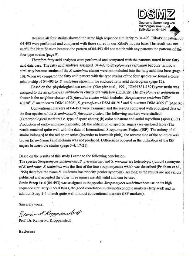 Identification schemes from Deutsche Sammlung von Mikroorganismen und Zellkulturen