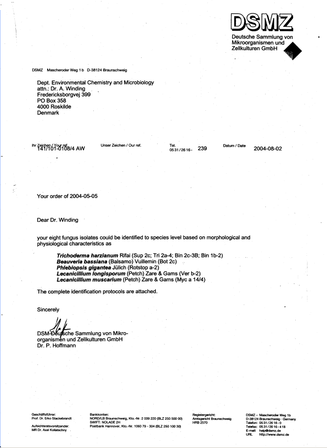 Identification schemes from Deutsche Sammlung von Mikroorganismen und Zellkulturen