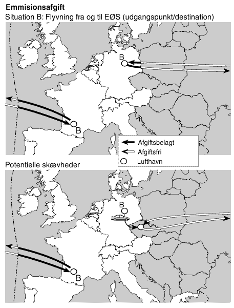 Fig. 3.2 Mulige konomiske skvheder mellem lufthavne: "grnseeffekten" (23 Kb)