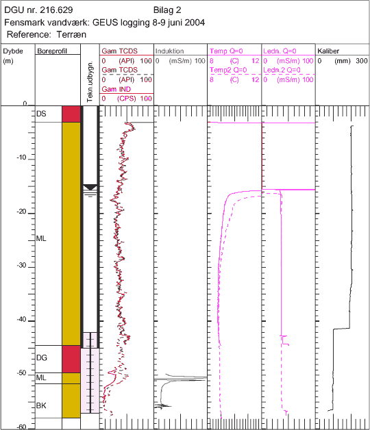 Bilag 2 Fensmark vandvrk: GEUS logging 8-9 juni 2004