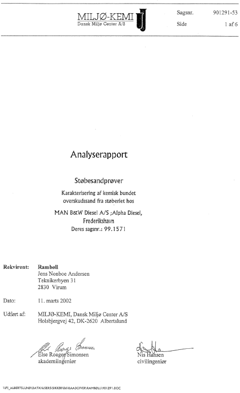 Analyserapporter, karakterisering
