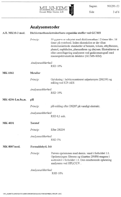 Analyserapporter, karakterisering