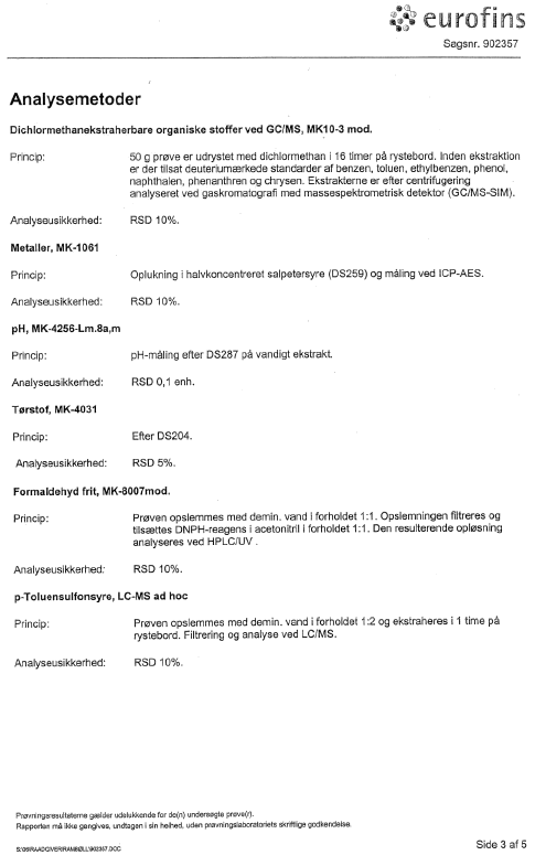 Analyserapporter, karakterisering