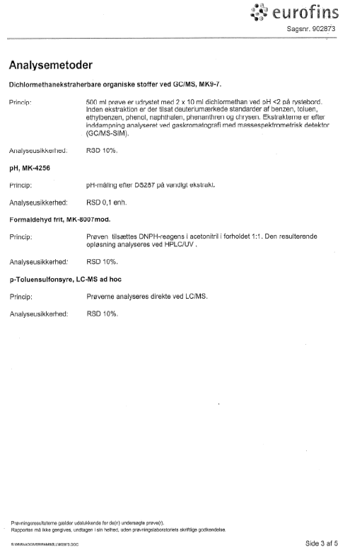 Analyserapporter, karakterisering