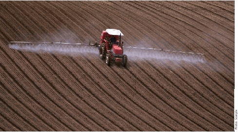 Farmer cultivating land