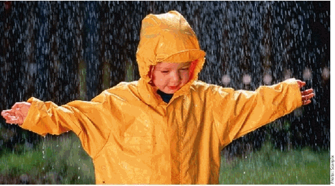 Child in the rain