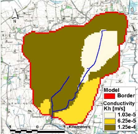 Figure 3.6 West-East geological profile in Lillebæk along the line indicated in Figure 3.5